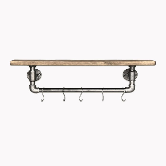 Hanah Home Estantería de Tubo Boruraf113 Nogal y Negro
